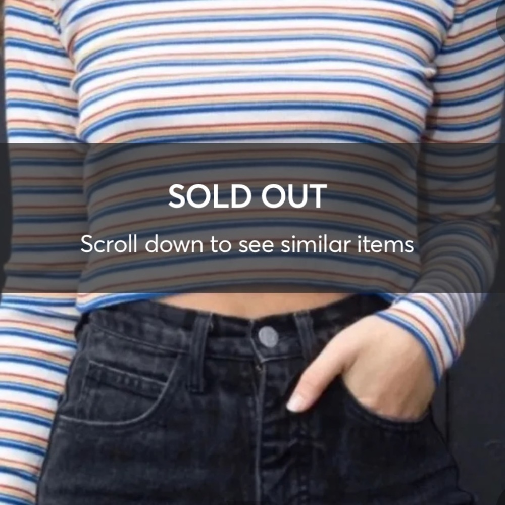 Brandy Melville Santana Rainbow Striped Top